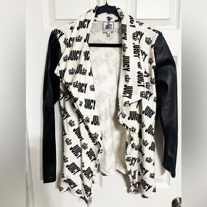 Juicy Couture Logo Jacket/Blazer with Faux Leather Sleeves